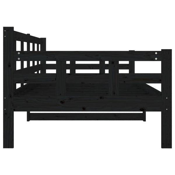 Schwarzes Schlafsofa Dobita 90x200cm (Kiefer)