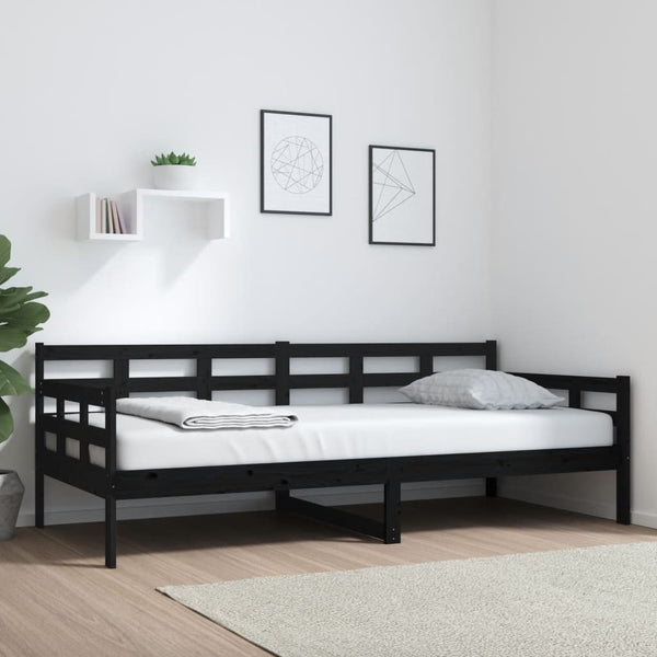 Schwarzes Schlafsofa Dobita 90x200cm (Kiefer)