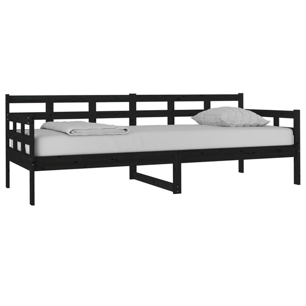 Schwarzes Schlafsofa Dobita 80x200cm (Kiefer)