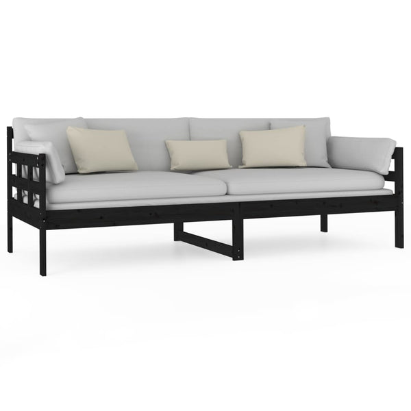 Schwarzes Schlafsofa Dobita 80x200cm (Kiefer)