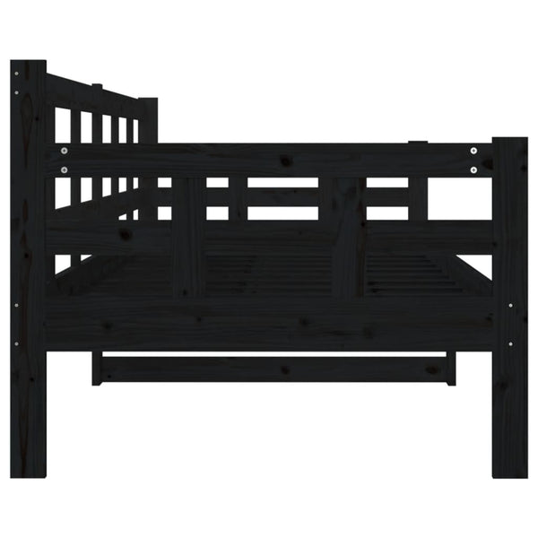 Schwarzes Schlafsofa Dobita 80x200cm (Kiefer)