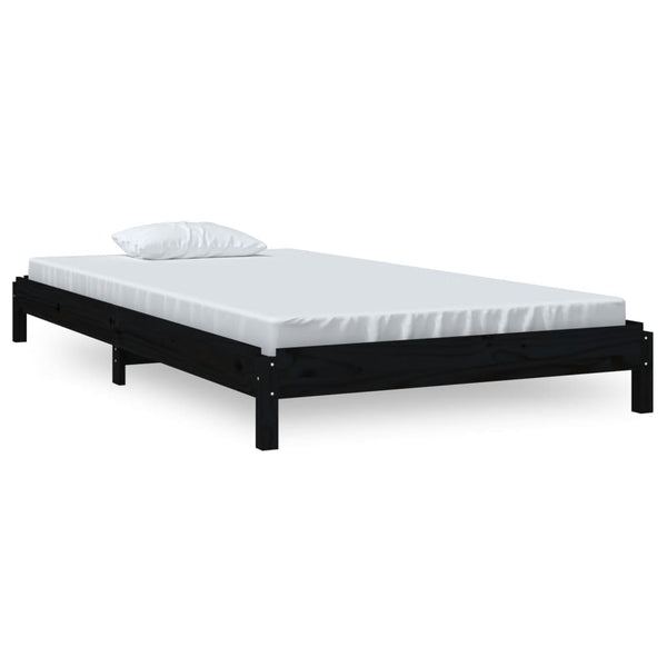 Schwarzes stapelbares Bett Melorian 90x200cm (Kiefer)