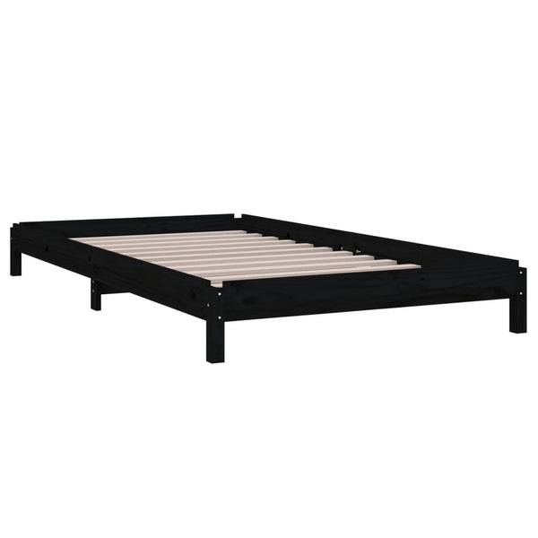 Schwarzes stapelbares Bett Melorian 90x200cm (Kiefer)