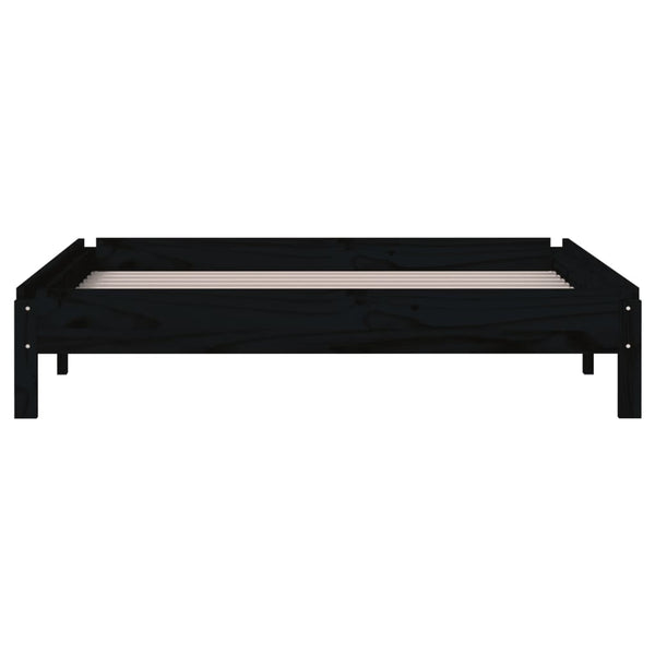 Schwarzes stapelbares Bett Melorian 90x200cm (Kiefer)