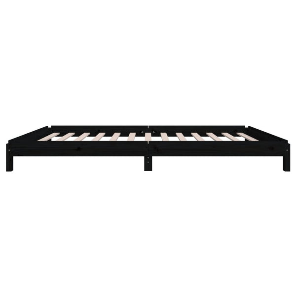 Schwarzes stapelbares Bett Melorian 90x200cm (Kiefer)