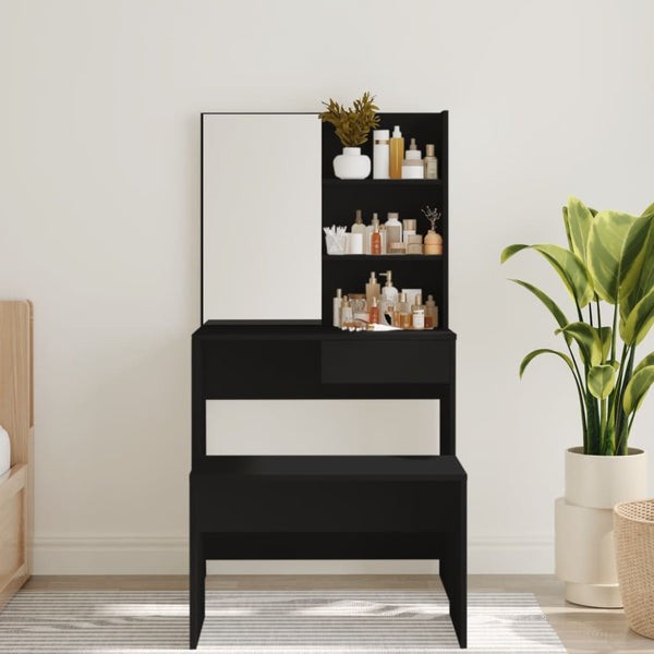 Schwarzer Schminktisch Nilda 74,5x40x141cm