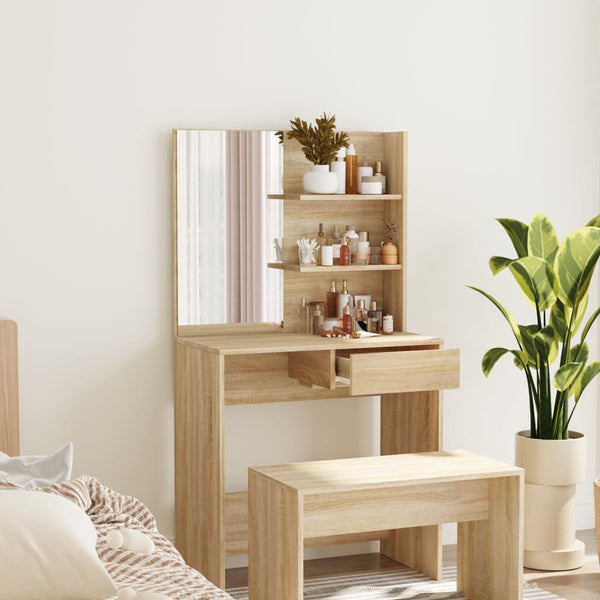 Sonoma-Eiche Schminktisch Nilda 74,5x40x141cm