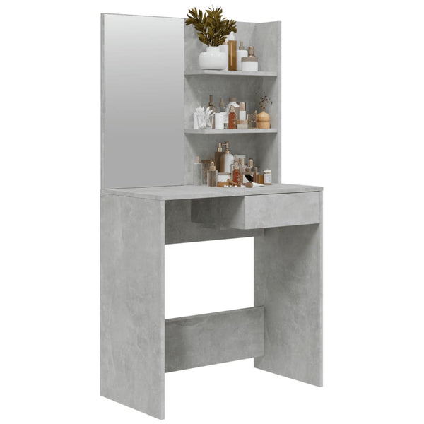 Betongrauer Schminktisch Nilda 74,5x40x141cm