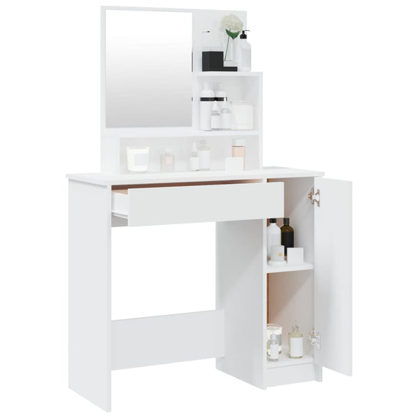 Weißer Schminktisch Simpronia 86,5x35x136cm