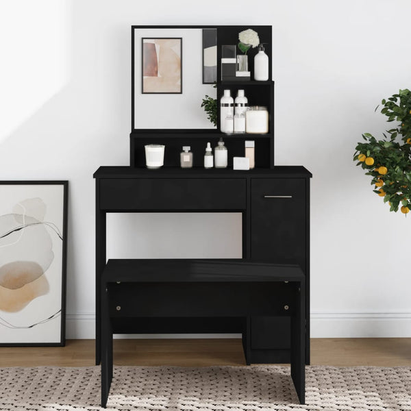 Schwarzer Schminktisch Simpronia 86,5x35x136cm