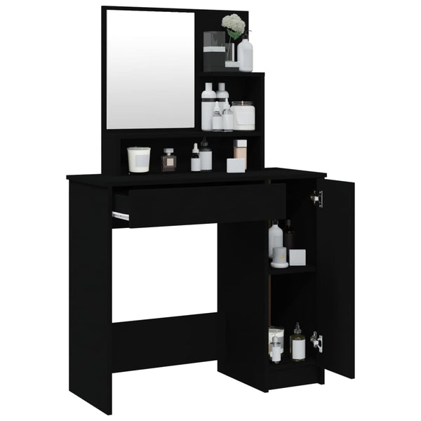 Schwarzer Schminktisch Simpronia 86,5x35x136cm