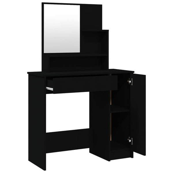 Schwarzer Schminktisch Simpronia 86,5x35x136cm