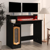 Schwarzer Schreibtisch mit LED-Beleuchtung Algot 97x45x90cm (Holz)