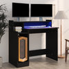 Schwarzer Schreibtisch mit LED-Beleuchtung Algot 97x45x90cm (Holz)
