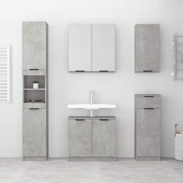 Badezimmerschrank Hervey in Betonoptik 64,5x33,5x59cm (Holz)