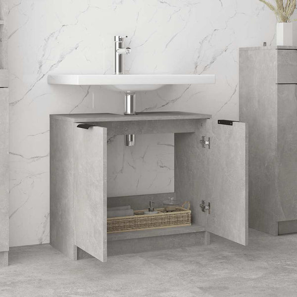 Badezimmerschrank Hervey in Betonoptik 64,5x33,5x59cm (Holz)