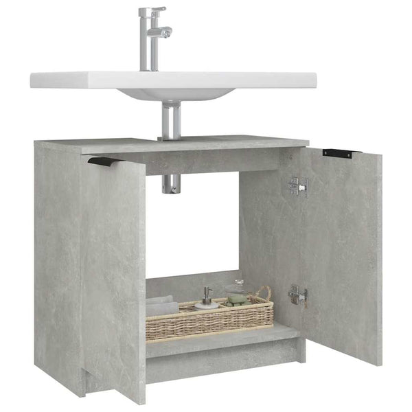 Badezimmerschrank Hervey in Betonoptik 64,5x33,5x59cm (Holz)