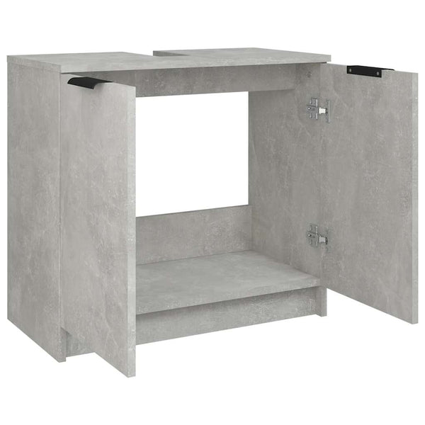 Badezimmerschrank Hervey in Betonoptik 64,5x33,5x59cm (Holz)