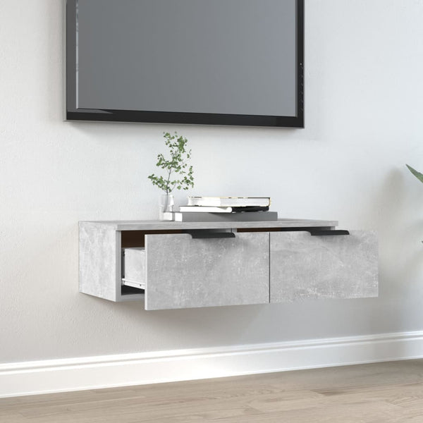 Betongrauer Wandschrank Foster 68x30x20cm (Holz)