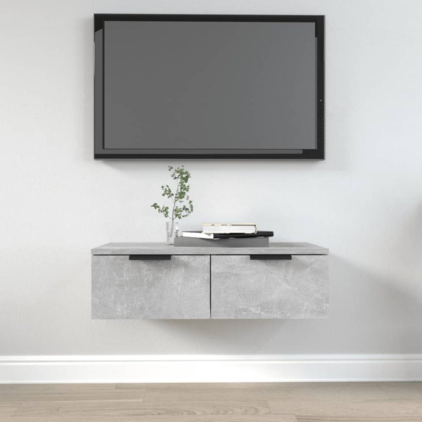 Betongrauer Wandschrank Foster 68x30x20cm (Holz)