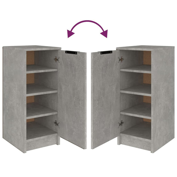 Betongrauer Schuhschrank Thinca 30x35x70cm (Holz)