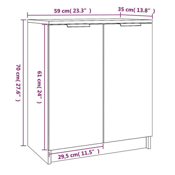 Betongrauer Schuhschrank Angelco 59x35x70cm (Holz)
