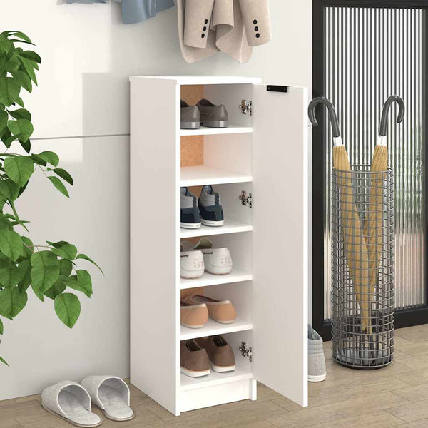 Weißer Schuhschrank Luder 30x35x100cm (Holz)