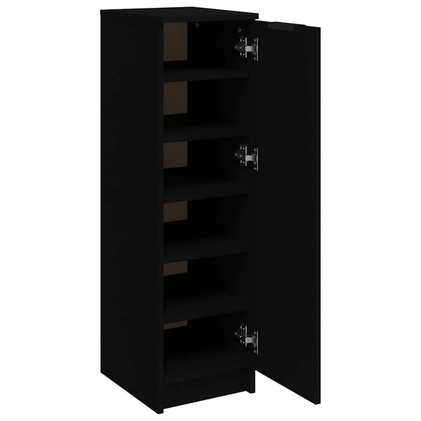 Schwarzer Schuhschrank Luder 30x35x100cm (Holz)