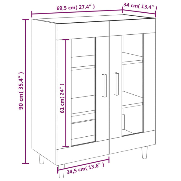 Highboard Paule betongrau 69,5x34x90cm (Holz)