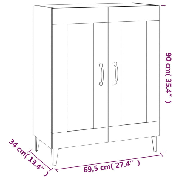 Betongraues Sideboard Bota 69,5x34x90cm (Holz)