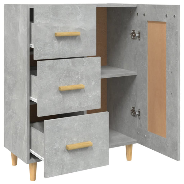 Betongraues Sideboard Dommica 69,5x34x90cm (Holz)
