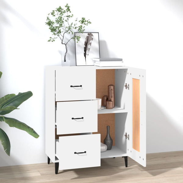 Weißes Sideboard Filora 69,5x34x90cm (Holz)