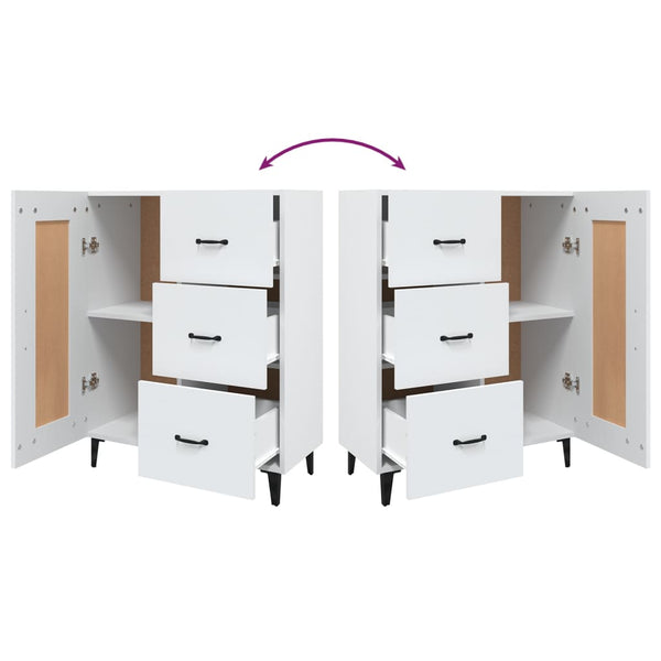 Weißes Sideboard Filora 69,5x34x90cm (Holz)