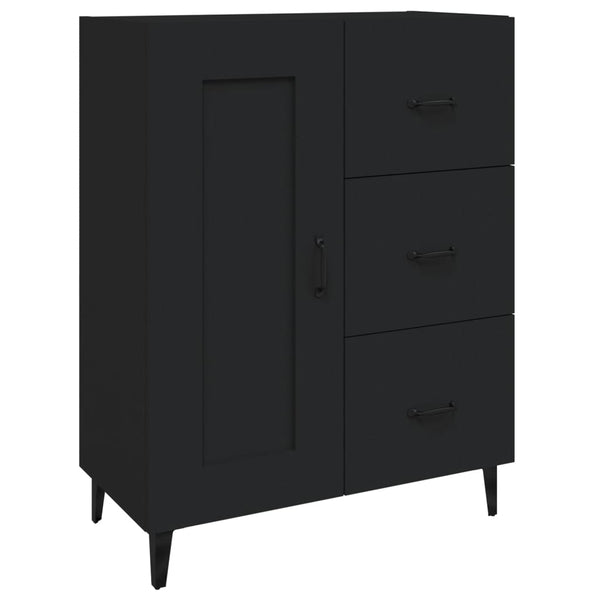 Schwarzes Sideboard Filora 69,5x34x90cm (Holz)