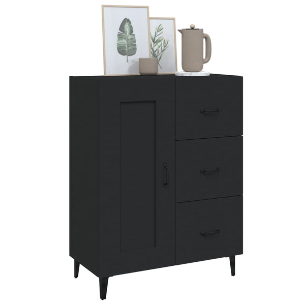 Schwarzes Sideboard Filora 69,5x34x90cm (Holz)