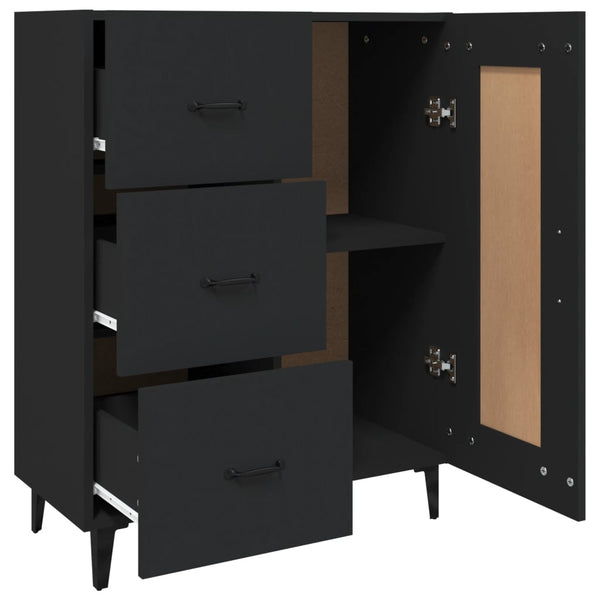 Schwarzes Sideboard Filora 69,5x34x90cm (Holz)