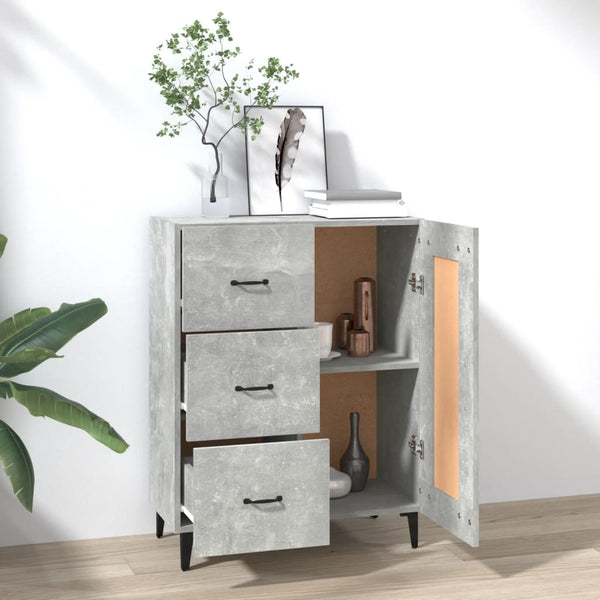 Sideboard Filora 69,5x34x90cm betongrau (Holz)
