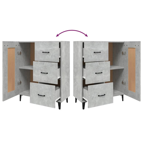 Sideboard Filora 69,5x34x90cm betongrau (Holz)