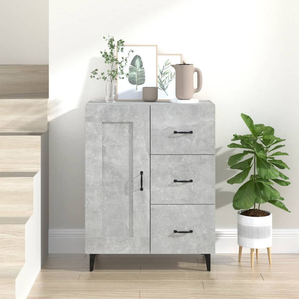 Sideboard Filora 69,5x34x90cm betongrau (Holz)