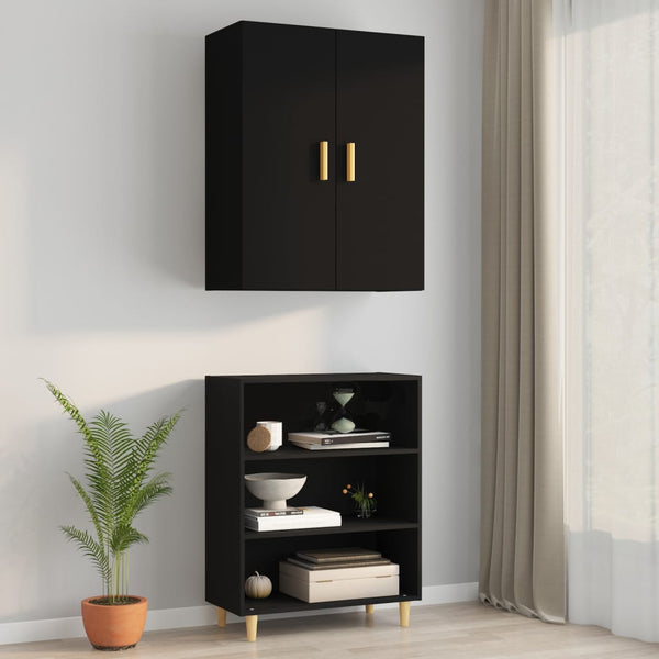 Schwarzer Hängewandschrank Jozsef 69,5x34x90cm