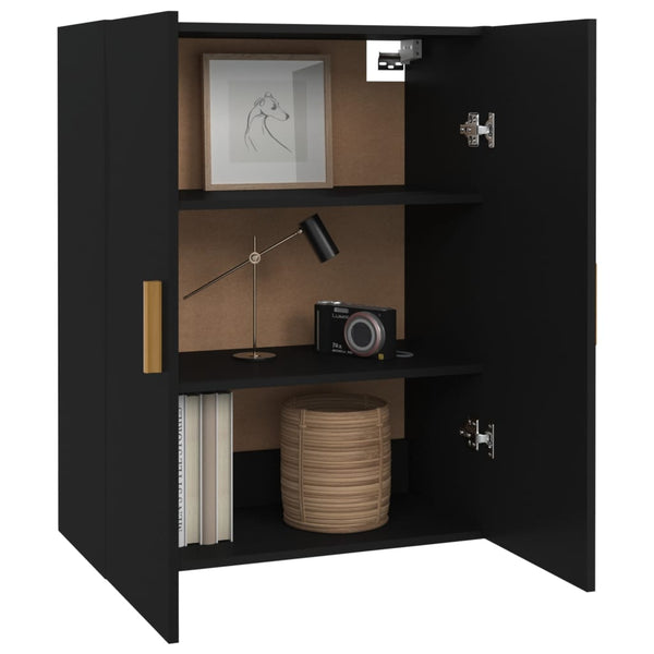 Schwarzer Hängewandschrank Jozsef 69,5x34x90cm