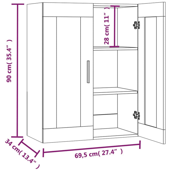 Weißer Hängeschrank Lugenia 69,5x34x90cm