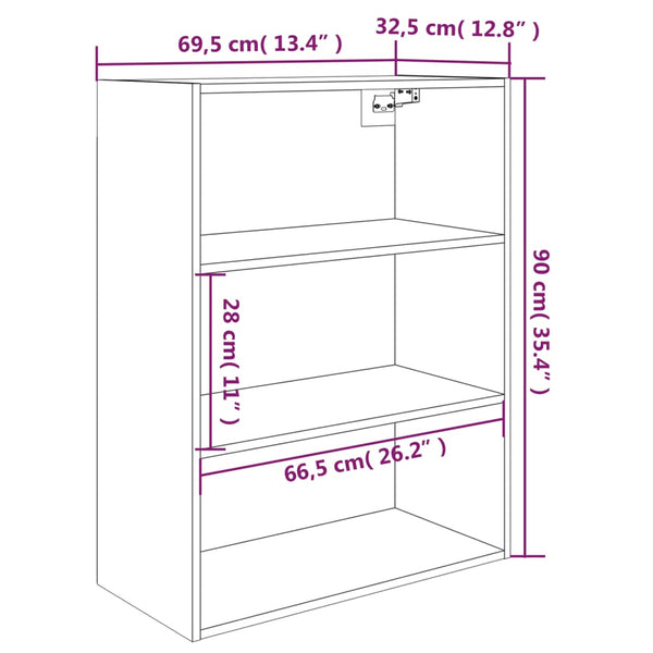 Weißer Hängeschrank Balacescu 69,5x32,5x90cm