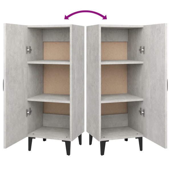 Betongraues Sideboard Rigu 34,5x34x90cm (Holz)