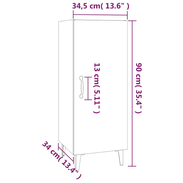 Betongraues Sideboard Rigu 34,5x34x90cm (Holz)