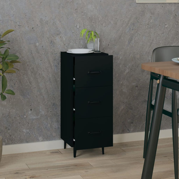 Schwarze Kommode Patrache 34,5x34x90cm (Holz)
