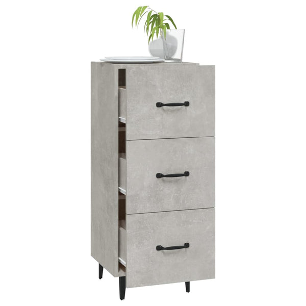 Betongraues Sideboard Patrache 34,5x34x90cm (Holz)