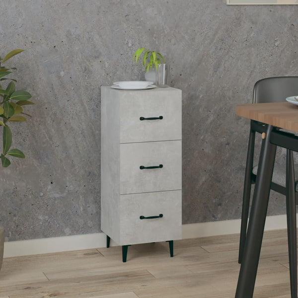 Betongraues Sideboard Patrache 34,5x34x90cm (Holz)