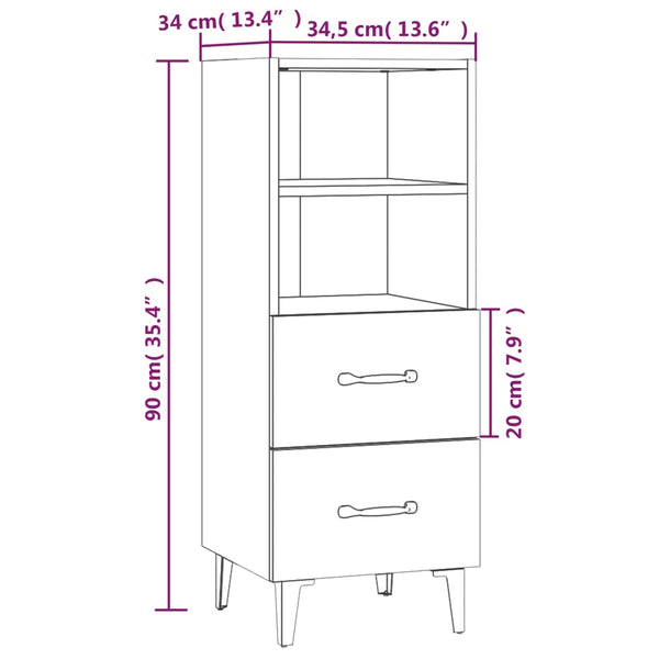 Betoninharmaa senkki Mariet 34,5x34x90cm (puinen)