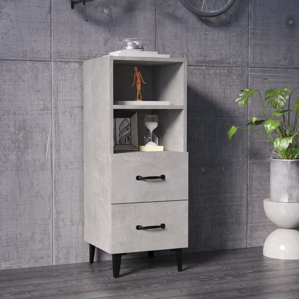 Betoninharmaa senkki Mariet 34,5x34x90cm (puinen)
